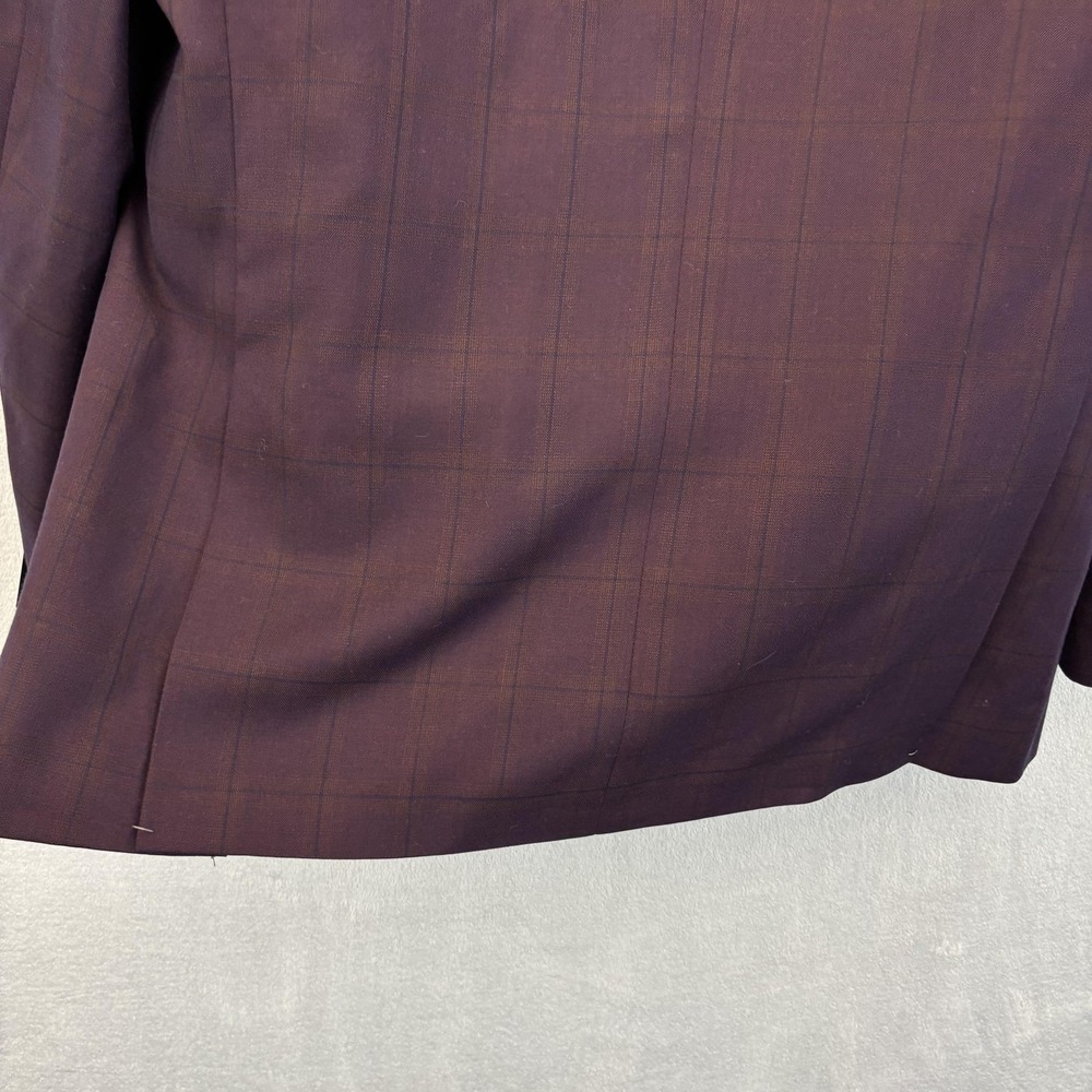 NWT Alain Dupetit Blazer Vest 2 Pc Set Mens 44S Purple Plaid Formal Suit Jacket - Picture 14 of 16
